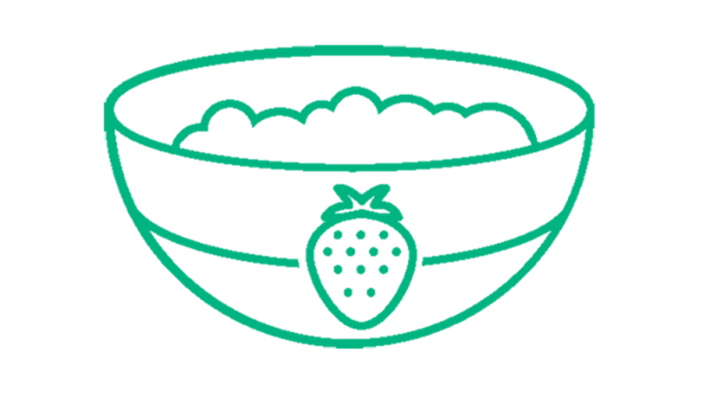 Pürierte gekochte Früchte grün illustriert