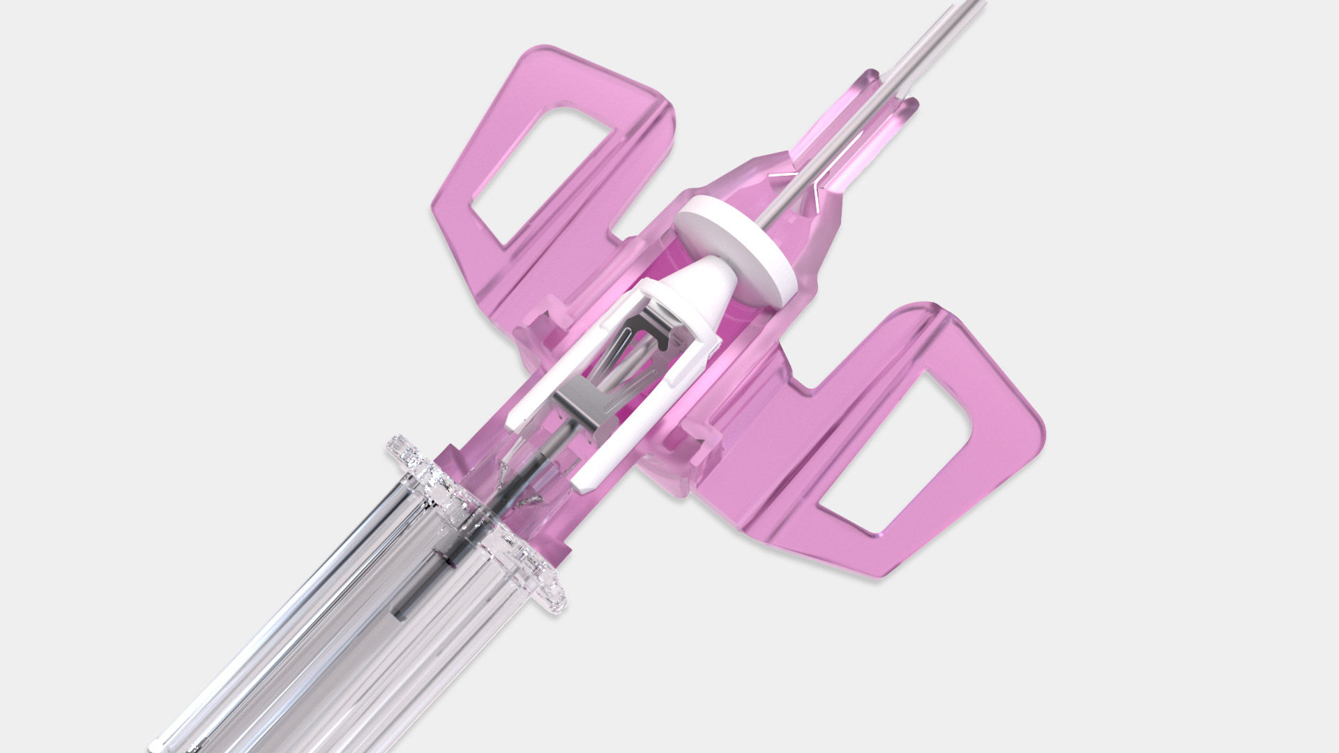 rosafarbener Introcan Safety® 3 Katheter